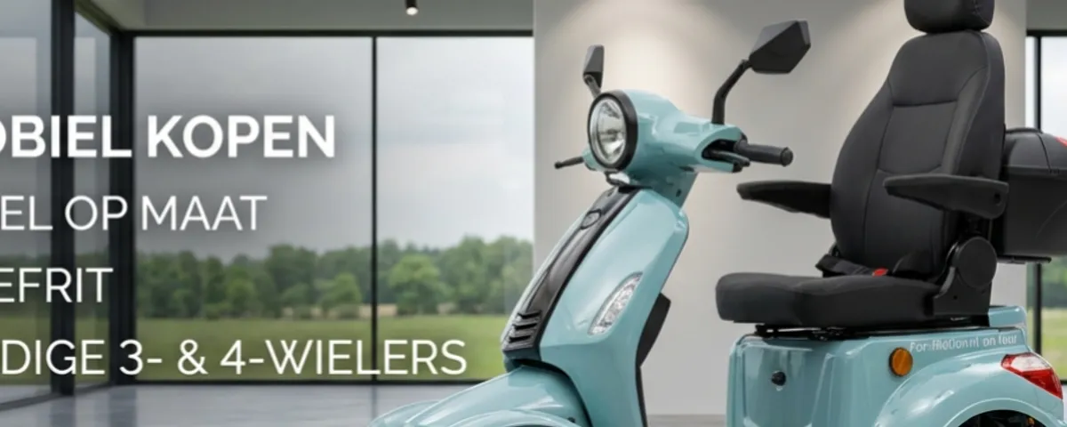 De innovatieve wielophanging van de For Motion On Four scootmobiel die stabiliteit en wendbaarheid combineert.
