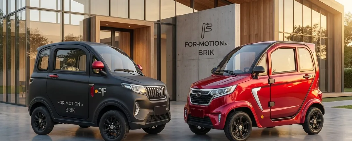 Het comfortabele interieur van een For Motion overdekte scootmobiel